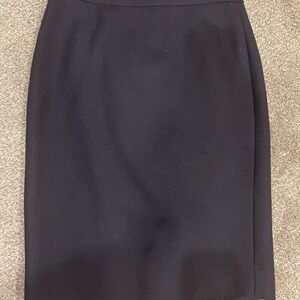 J. Crew Navy Wool Knee-Length Pencil Skirt